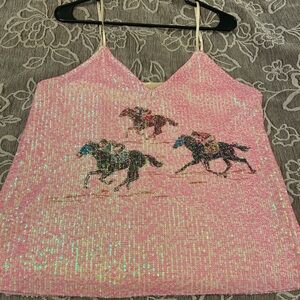 Judith March off to the races sequin cami